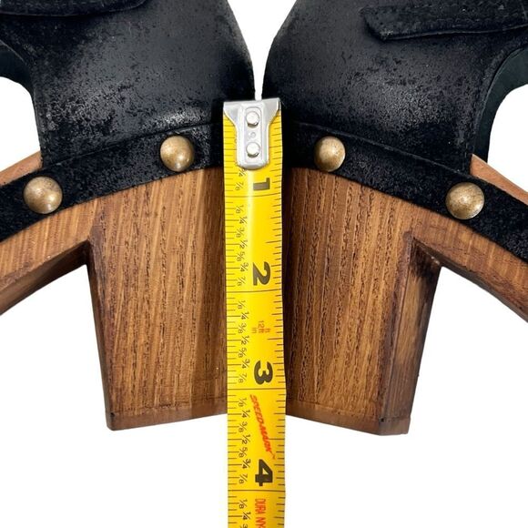 Eric Michael Black Wood Gigi Clog Sandals - Picture 12 of 16